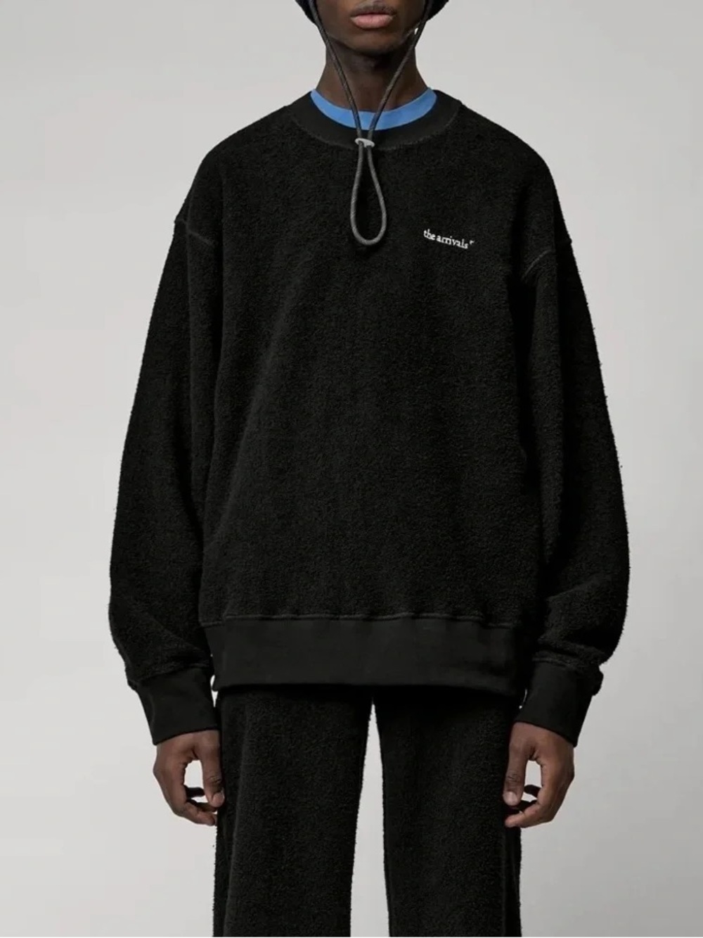 The Arrivals Black Terry Crew Sweatshirt Unisex Size XS/XXS
